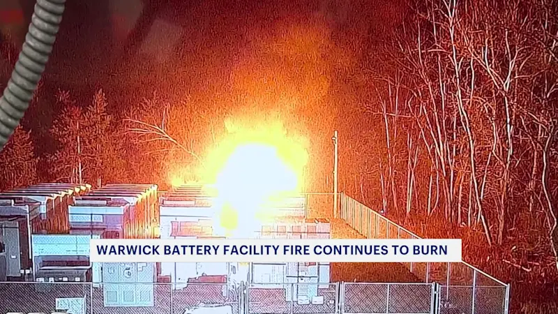 Story image: Water blamed for latest fire at Warwick battery storage facility as concerns linger
