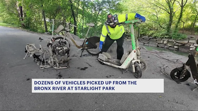 Story image: Getting magnetic: Volunteers fish e-bikes, metal debris from Bronx River