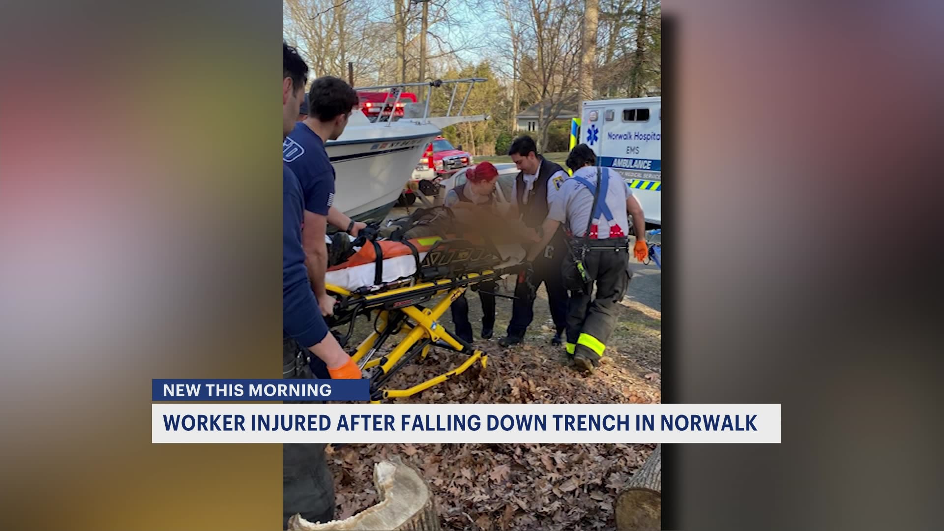 Fire officials Man knocked into trench in Norwalk backhoe accident