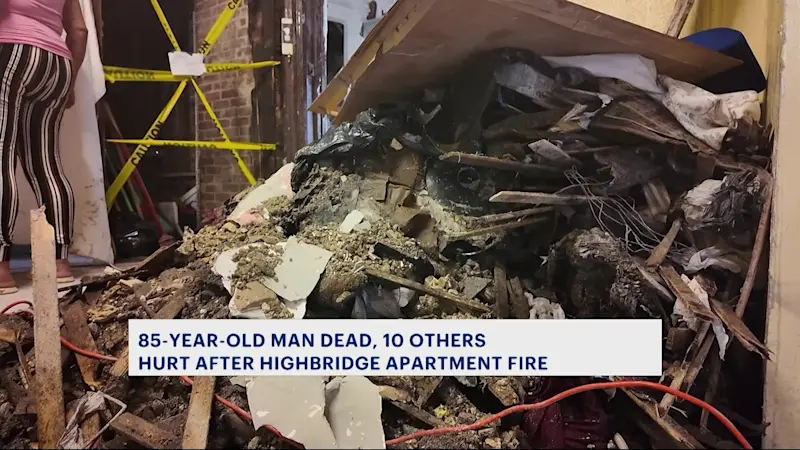 Story image: Authorities: 85-year-old man dies, multiple injuries in Highbridge fire