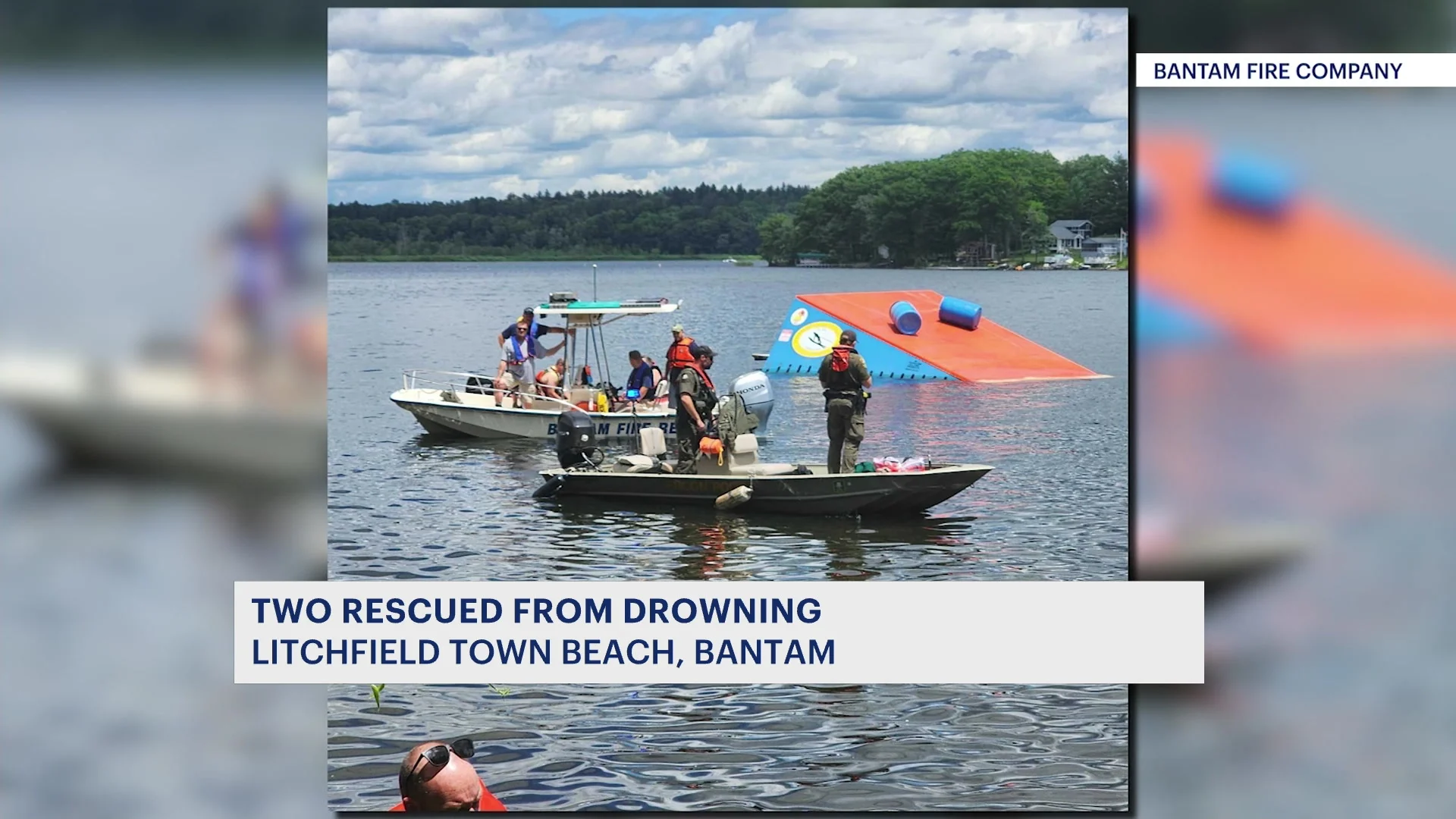 Officials: 2 people rescued from nearly drowning at Bantam Lake