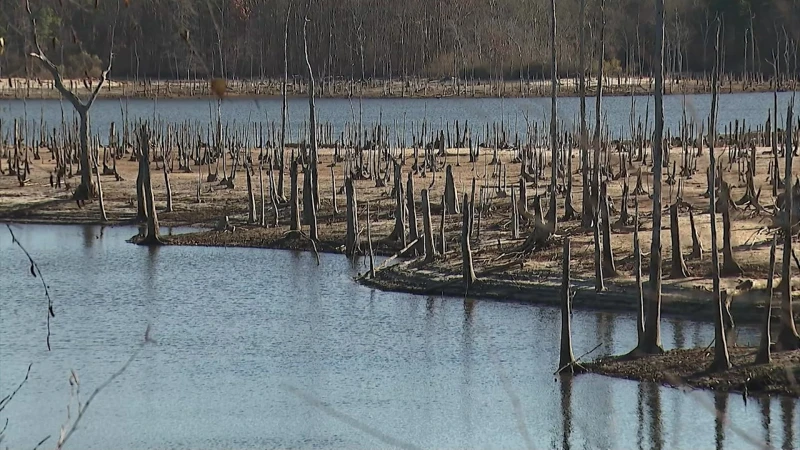 Story image: Drought warning: Manasquan Reservoir sits at 50% after weeks without significant rain