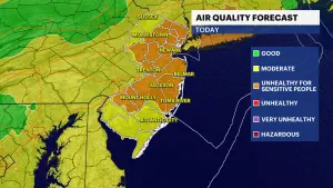 HEAT ALERT: Hot, hazy and humid conditions in New Jersey; tracking afternoon thundershowers