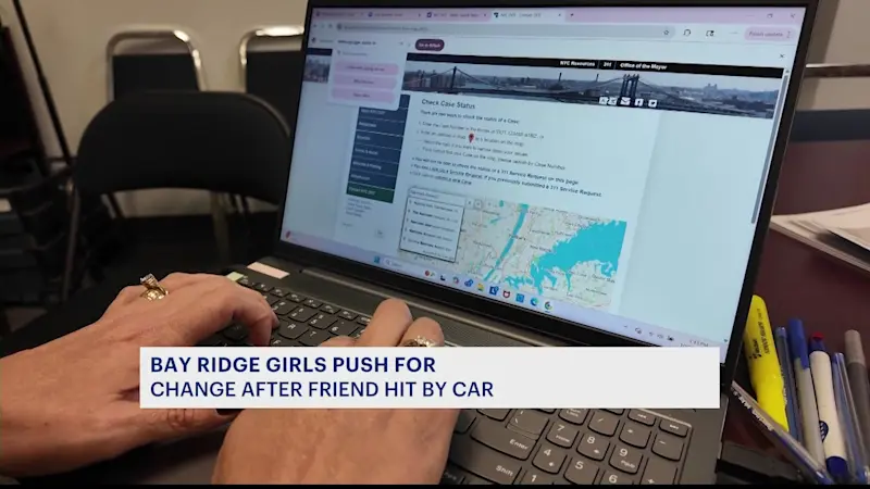 Story image: Bay Ridge girls push for change after friend hit by car