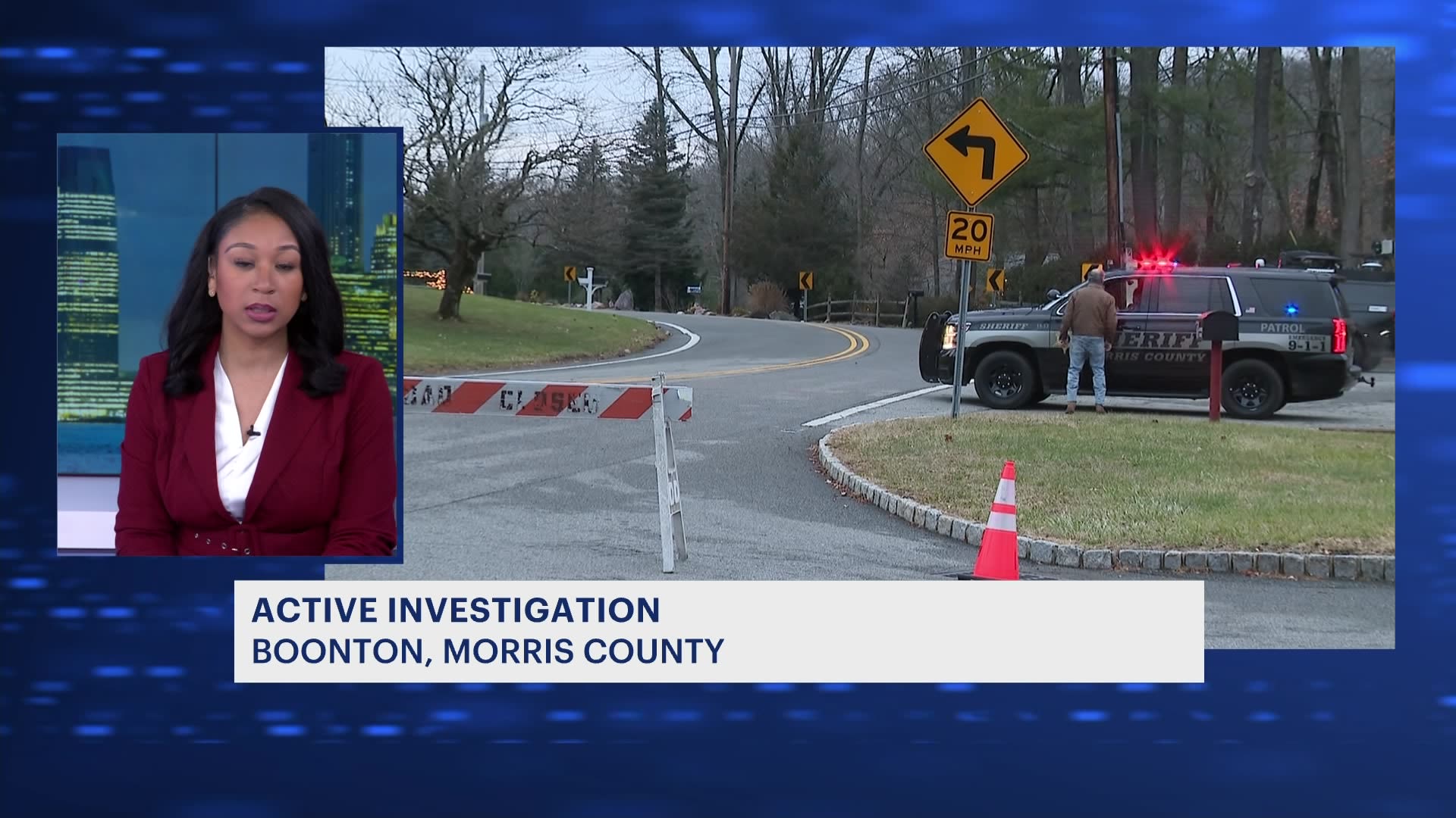 Multiple police officers investigating a scene in Boonton Township