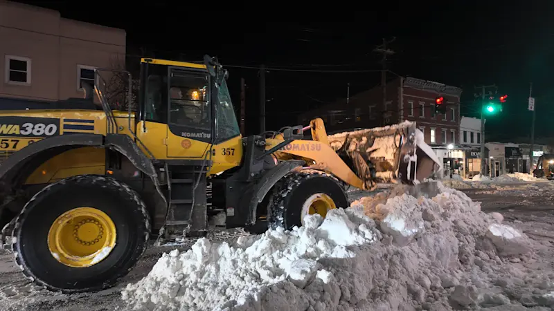 Story image: Work underway to remove massive snow piles plaguing towns across Long Island