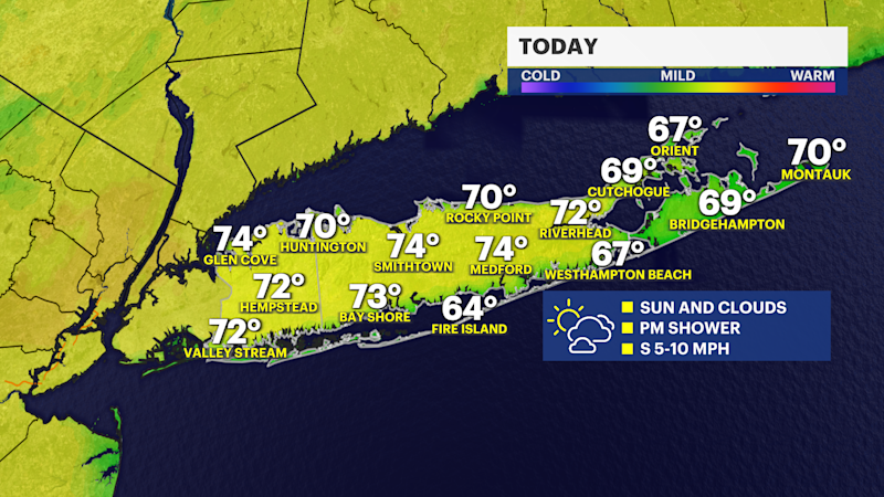 Story image: STORM WATCH: Sunshine before rain arrives today and into the weekend on Long Island