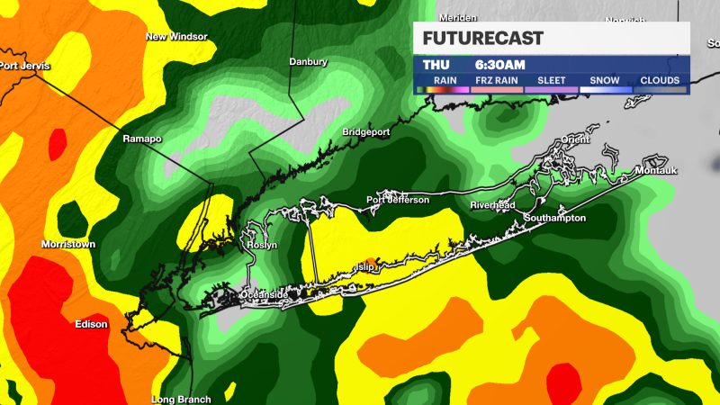 Story image: STORM WATCH: Rain makes long-awaited return to LI late Wednesday into Thursday