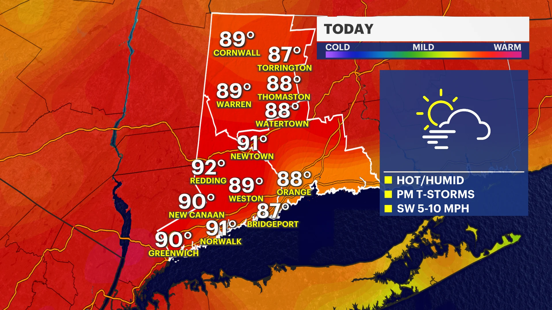 HEAT ALERT: High temperatures and humidity continue; risk of thunderstorms this afternoon 
