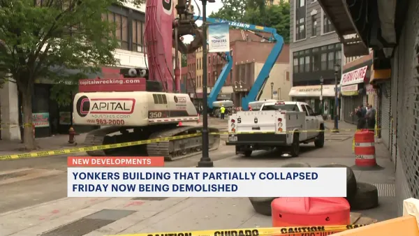Crews begin demolition on partially collapsed building in Yonkers