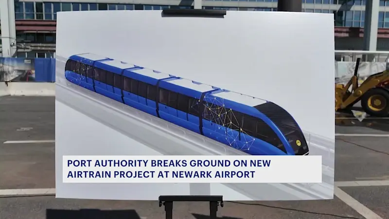 Story image: Work starts on a new AirTrain for Newark Liberty International Airport