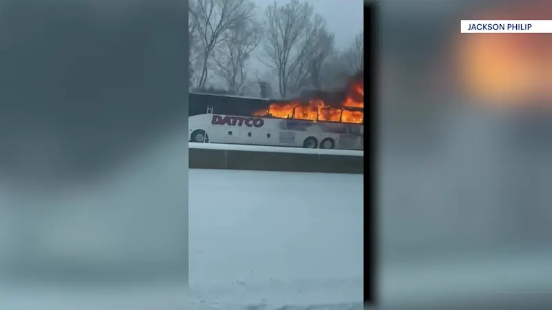 Story image: First responders’ teamwork praised after I-95 bus fire during storm and travel ban