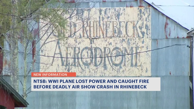 Story image: NTSB: Plane lost power, caught fire before deadly air show crash in Rhinebeck 