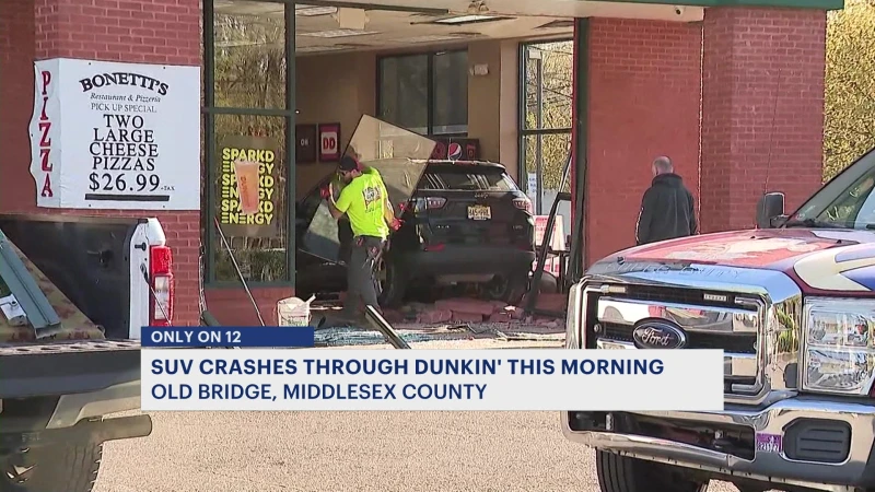 Story image: SUV crashes through Dunkin' in Old Bridge