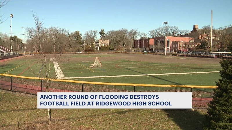 Story image: Spring sports season at Ridgewood HS in question due to constant flooding of field