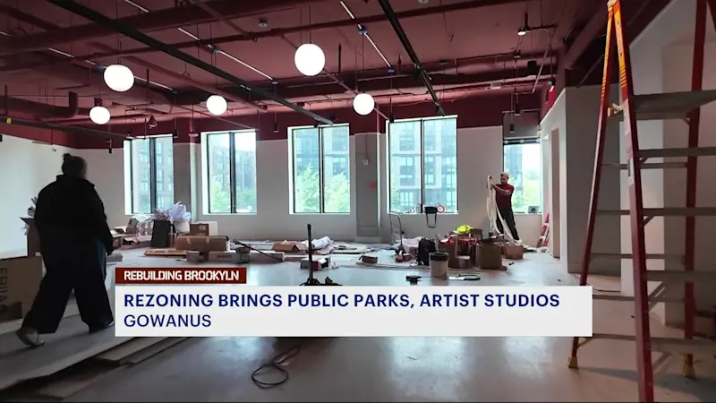 Story image: 420 Carroll Gardens expands Gowanus green spaces, opens waterfront artist studios to bring public in on rezoned canal