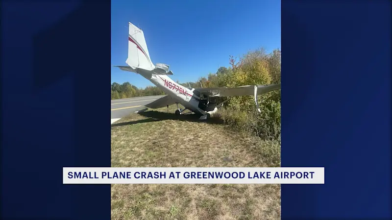 Story image: Small plane crashes at end of Greenwood Lake Airport runway