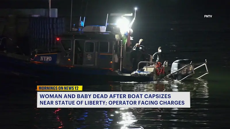 Story image: Woman, baby die after boat capsizes near Statue of Liberty; operator facing charges