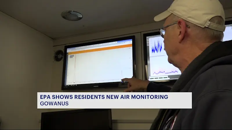 Story image: Gowanus residents get tour of new EPA air quality monitor for area as construction continues