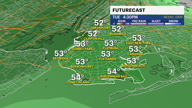 Story image: Sunny, brisk Monday in Brooklyn; showers loom before of Thanksgiving Day