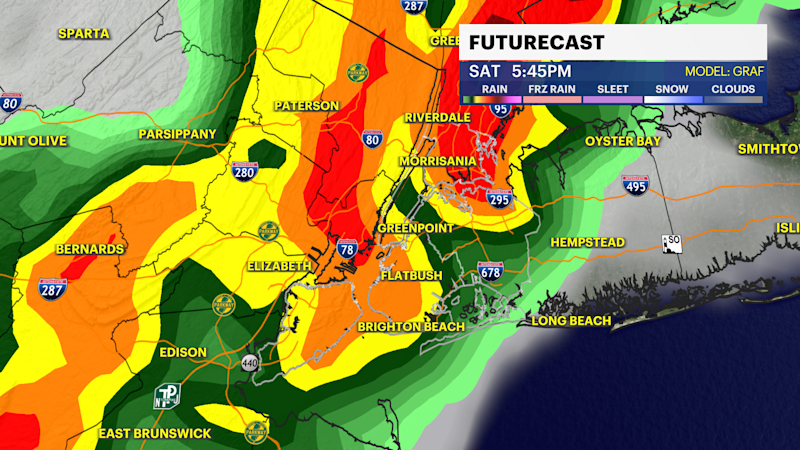 Story image: STORM WATCH: Saturday storms could bring damaging wind, isolated flooding & lightning in The Bronx