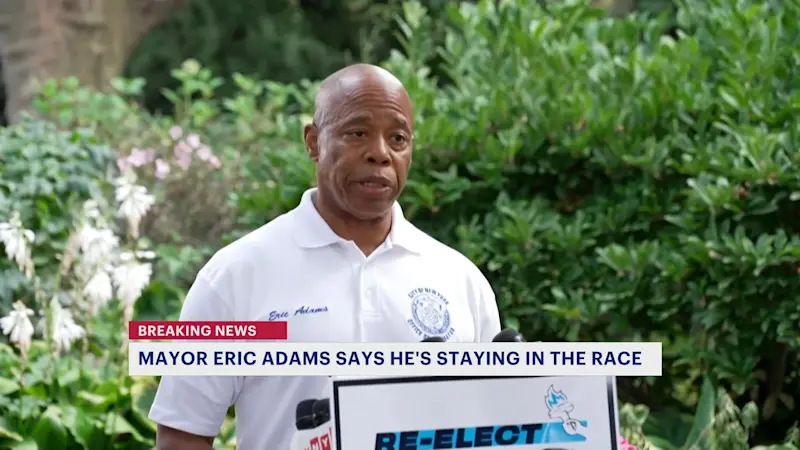 Story image: Mayor Eric Adams says he won't quit the race and is the only one who can beat Mamdani
