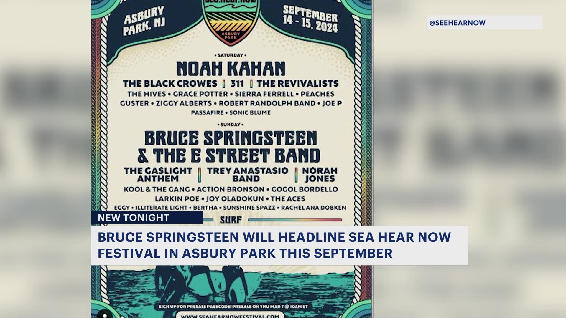 Bruce Springsteen to headline Asbury Park’s Sea.Hear.Now festival