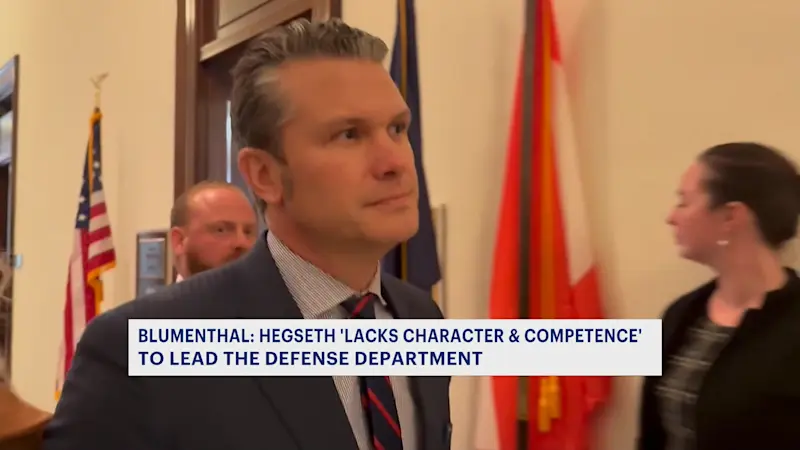 Story image: Sen. Blumenthal: Pete Hegseth ‘lacks qualifications’ to serve as defense secretary