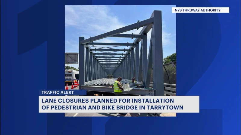 Story image: Lane closures planned for installation of pedestrian bike bridge in Tarrytown