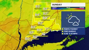 Pleasant conditions continue Sunday in Connecticut; storms move in on Memorial Day