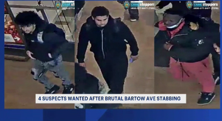 Story image: Police seek public’s help identifying 4 suspects in violent Bay Plaza stabbing