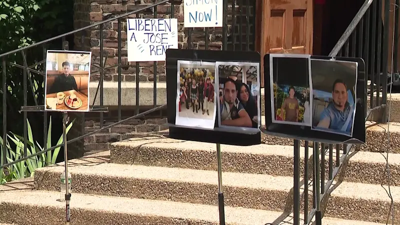 Story image: Rally held in support of 25 Edison warehouse workers detained by ICE