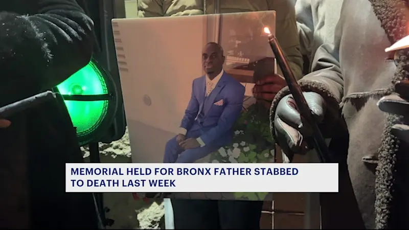 Story image: ‘I know he's looking down on me.’ Vigil held for Bronx father killed in unprovoked attack