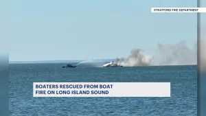 Stratford FD extinguishes boat fire on Long Island Sound