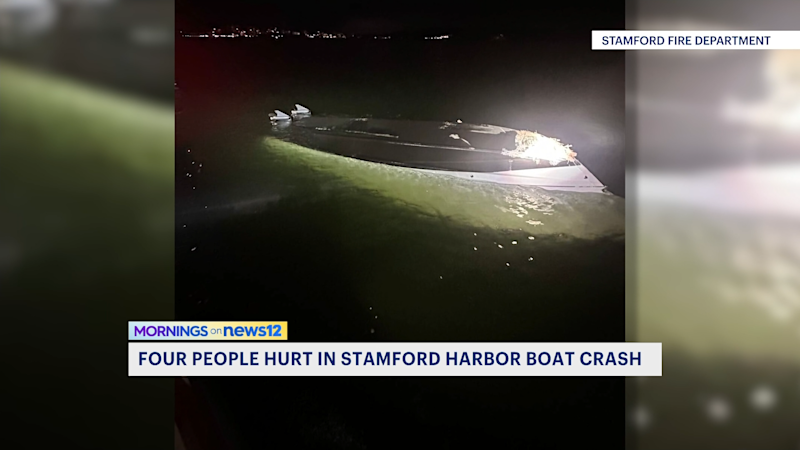 Story image: Officials: 4 people injured in Stamford Harbor boat crash