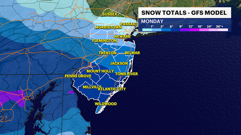 Story image: Snow on Monday for New Jersey? Here’s what you need to know. 