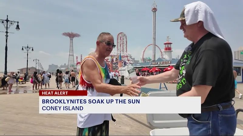 Story image: 'Dan the water man' beats the heat, sells 150 ice cold waters in Coney Island