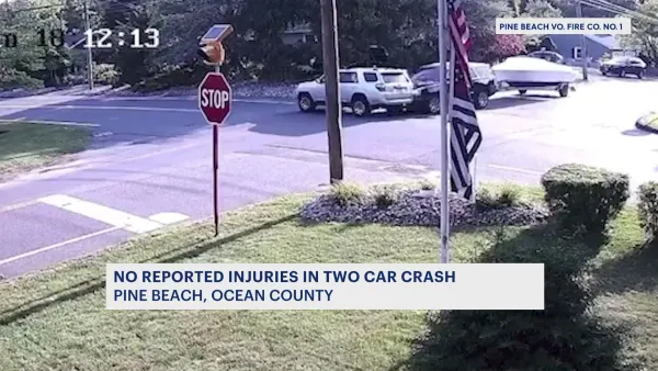 Video shows 2-car crash at Pine Beach intersection; no injuries