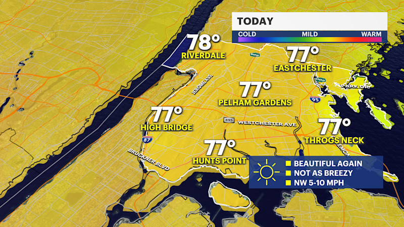 Story image: Beautiful and sunny Mother’s Day for The Bronx; ugly and rainy conditions arrive Tuesday 