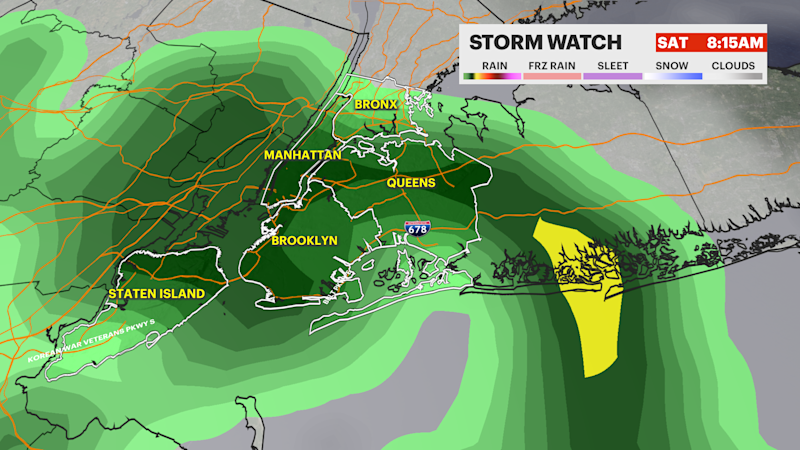 Story image: STORM WATCH: Late morning, early afternoon showers on Saturday in Brooklyn