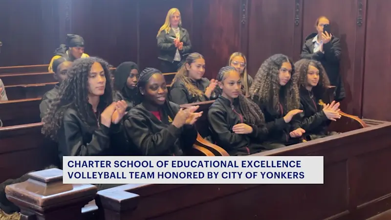 Story image: Yonkers Girls' Volleyball Team celebrated for state championship win