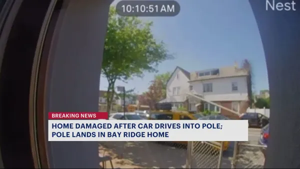 Neighbors: Car drove into pole in Bay Ridge