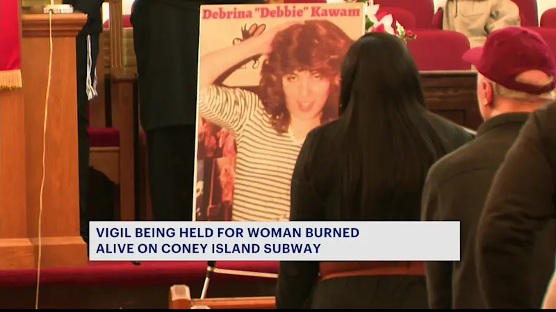 Story image: Sheepshead Bay church holds memorial for woman set on fire at Coney Island subway station