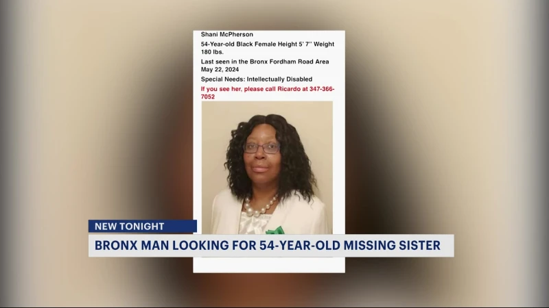 Story image: Brother calls on Fordham neighborhood to help find  missing sister who is intellectually disabled