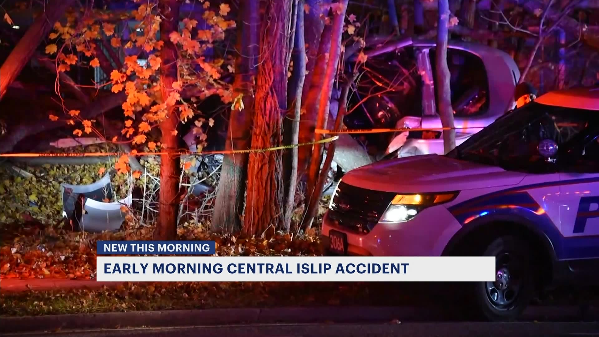 Police Car involved in overnight accident in Central Islip