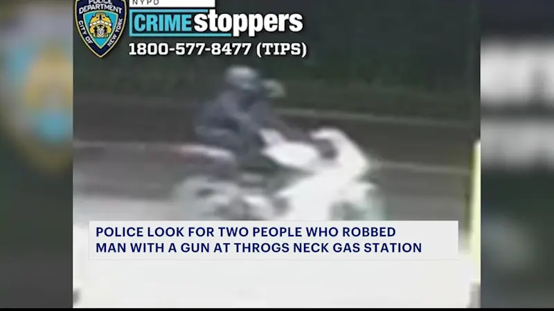 Story image: NYPD: 2 people wanted for robbing 23-year-old at gunpoint in Throgs Neck, stealing $57K worth of valuables 