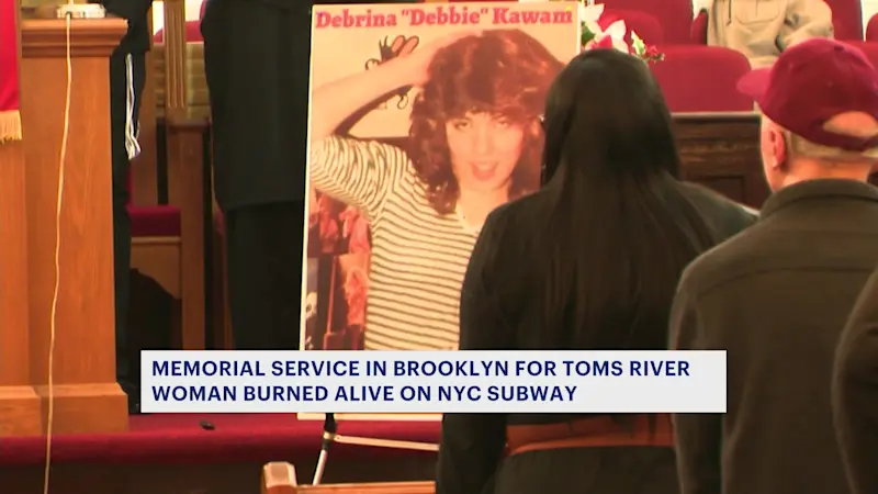 Story image: Memorial held for Toms River woman set on fire at NYC subway station