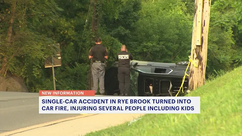Story image: Fiery car crash leaves several injured in Rye Brook