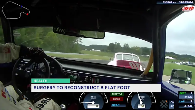 Story image: Amateur driver returns to racetrack after corrective flatfoot surgery