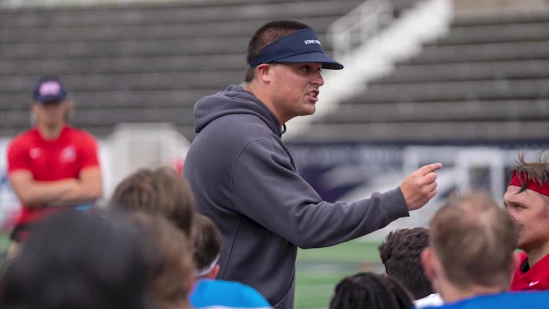 Story image: New Stony Brook football coach injects youth into team